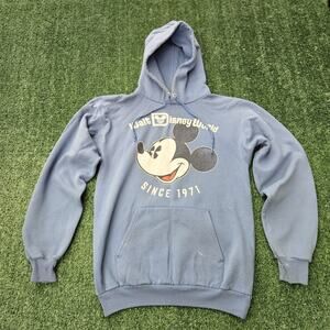 Disney Parks Walt Disney World Mickey Mouse Hoodie Sweatshirt Baby Blue • Small